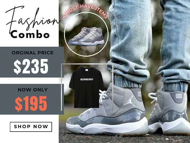 Fashion combo Air Jodan 11 + Bubbery T shirt - 1
