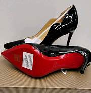 Louboutin leather black patent heels - heels height : 10cm - 2