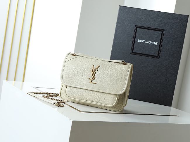 Saint Laurent Niki Mini leather shoulder white - size: 22X16X7.5cm - 1