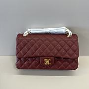 Chanel 255 Medium Classic Flap Bag in Caviar - Burgundy - Size: 25.5x14x7cm - 1