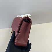 Chanel 255 Medium Classic Flap Bag in Caviar - Burgundy - Size: 25.5x14x7cm - 6