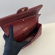 Chanel 255 Medium Classic Flap Bag in Caviar - Burgundy - Size: 25.5x14x7cm - 5