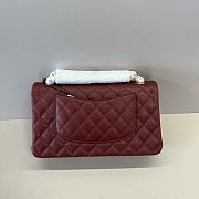 Chanel 255 Medium Classic Flap Bag in Caviar - Burgundy - Size: 25.5x14x7cm - 4