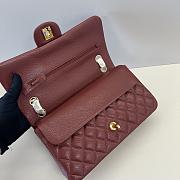 Chanel 255 Medium Classic Flap Bag in Caviar - Burgundy - Size: 25.5x14x7cm - 3