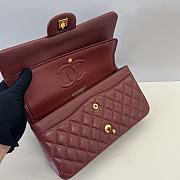 Chanel 255 Medium Classic Flap Bag in Caviar - Burgundy - Size: 25.5x14x7cm - 2