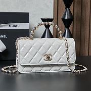 	 Chanel 24P Pearl Top Handle White 18x11x6cm (13.78 inch) - 1