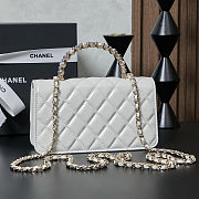 	 Chanel 24P Pearl Top Handle White 18x11x6cm (13.78 inch) - 2