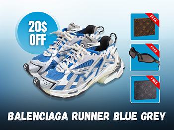 Balenciaga Runner Blue Grey - 677403W3RB34912