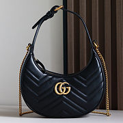 GUCCI GG MARMONT HALF-MOON SMALL BAG BLACK size 21.5x11x5cm - 1