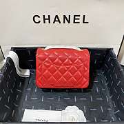 Chanel Mini Flap Bag  Red Calfskin 18cm - 5