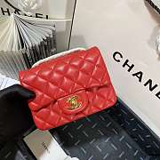Chanel Mini Flap Bag  Red Calfskin 18cm - 3