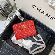 Chanel Mini Flap Bag  Red Calfskin 18cm - 2