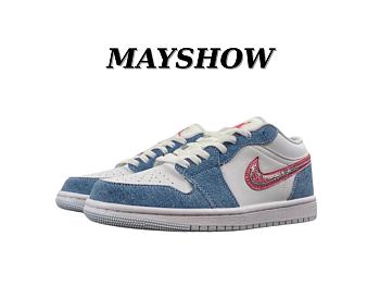 Air Jordan 1 Low SE Denim Sequin (GS)  HQ2001-400
