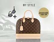 Louis Vuitton Alma BB Monogram Coated Canvas 'Brown' Women's Bag M53152 32*24*16 cm - 1