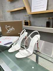 	 Christian Louboutin Rosalie 100 White Leather Sandals - 3210190W222 - 1