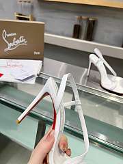 	 Christian Louboutin Rosalie 100 White Leather Sandals - 3210190W222 - 6