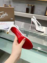 	 Christian Louboutin Rosalie 100 White Leather Sandals - 3210190W222 - 5