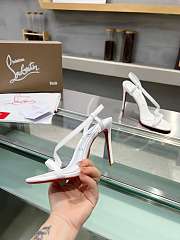 	 Christian Louboutin Rosalie 100 White Leather Sandals - 3210190W222 - 3