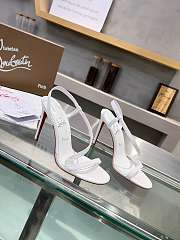 	 Christian Louboutin Rosalie 100 White Leather Sandals - 3210190W222 - 2