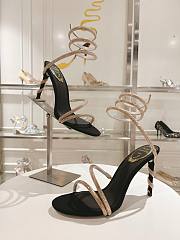 Rene Caovilla Margot Black Jewel Sandals Snake - heels height 9.5cm - 1