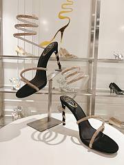 Rene Caovilla Margot Black Jewel Sandals Snake - heels height 9.5cm - 2
