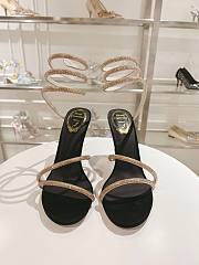 Rene Caovilla Margot Black Jewel Sandals Snake - heels height 9.5cm - 3