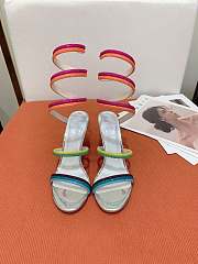 Rene Caovilla Rainbow Silver Sandal With Multicolored Crystals 105 - heels height 9.5cm - 1