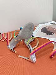 Rene Caovilla Rainbow Silver Sandal With Multicolored Crystals 105 - heels height 9.5cm - 4