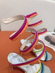 Rene Caovilla Rainbow Silver Sandal With Multicolored Crystals 105 - heels height 9.5cm - 2