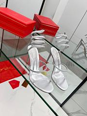 Rene Caovilla Cleo High-Heeled Grey Sandals - heels height 9.5cm - 1