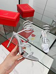 Rene Caovilla Cleo High-Heeled Grey Sandals - heels height 9.5cm - 6