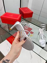 Rene Caovilla Cleo High-Heeled Grey Sandals - heels height 9.5cm - 4