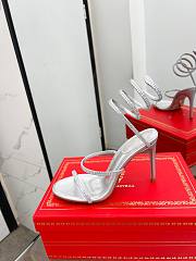 Rene Caovilla Cleo High-Heeled Grey Sandals - heels height 9.5cm - 3