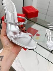 Rene Caovilla Cleo High-Heeled Grey Sandals - heels height 9.5cm - 2