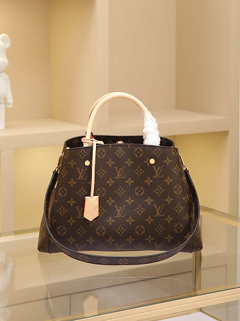 Louis Vuitton Montaigne MM Monogram Coated Canvas 'Brown' size 33x23x15cm