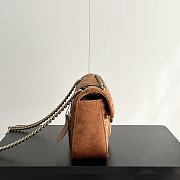 Gucci Dark Beige GG Marmont Medium Velvet Matelassé Bag size 26x15x7cm - 6