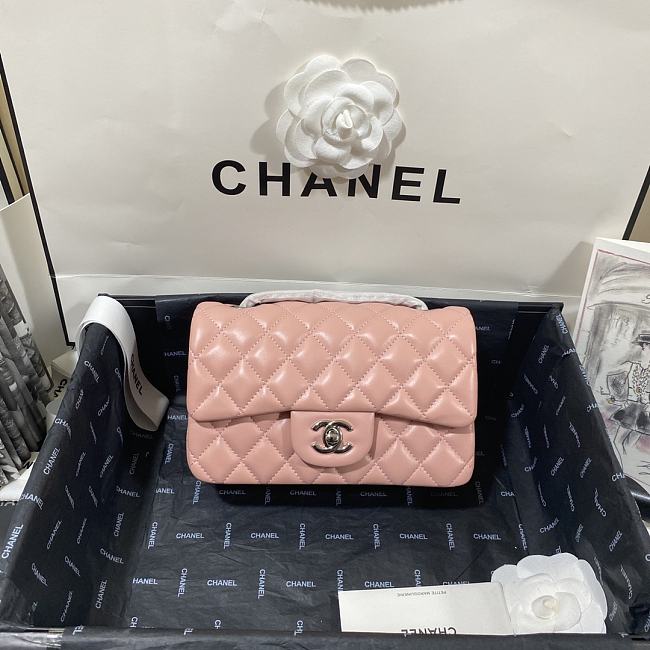 Chanel Mini Rectangular Flap Bag Peach Lambskin size 20cm - 1