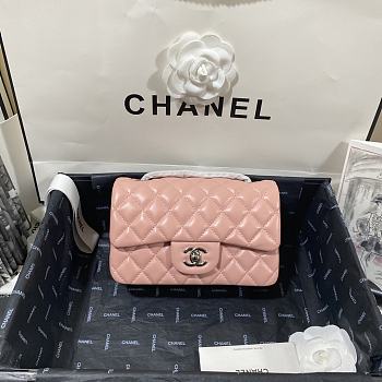 Chanel Mini Rectangular Flap Bag Peach Lambskin size 20cm
