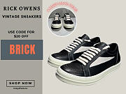 Rick Owens Edfu Vintage Low Black Milk - RP01C5888LPOLVS 911 / RU02B2897LPOLVS-9081 - 1