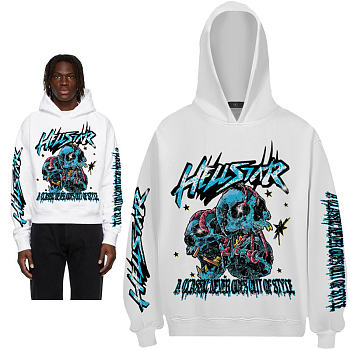 Hellstar Classc Never Hoodie white color