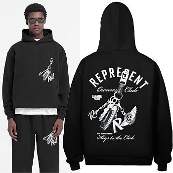 Represent Key Chain Hoodie Black Color