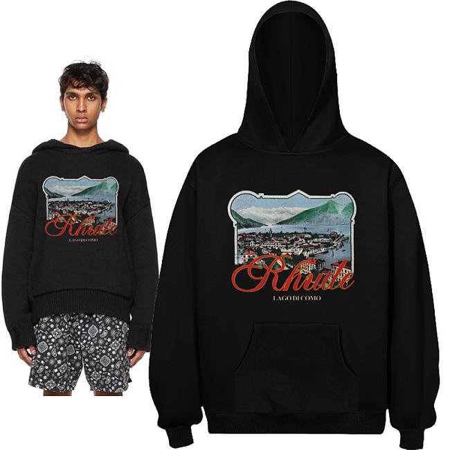 Rhude Como Hoodie Black color - 1