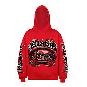 Hellstar Red Halloween Skeleton Airbrushed Hoodie red color  - 2