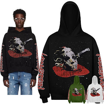 Hellstar Black Killer Mask Hoodie black color