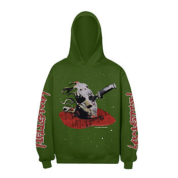 Hellstar Black Killer Mask Hoodie green color