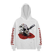 Hellstar Black Killer Mask Hoodie white color  - 1
