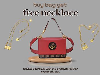 FF Logo Mania red bag size 25cm - free Fendi necklace
