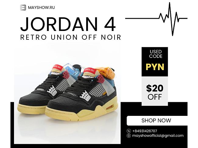 Air Jordan 4 Retro Union Off Noir - DC9533-001 - 1