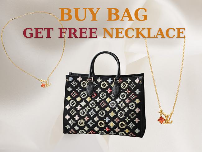 LV Louis Vuitton On the go bag size 34x26x13cm - free LV necklace - 1