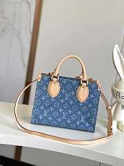 Louis Vuitton LV OnTheGo PM Monogram Denim size 25×19×11.5cm - free LV necklace - 2